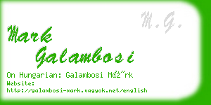 mark galambosi business card